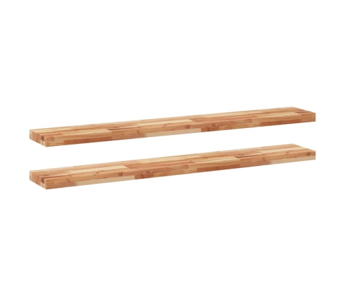 vidaXL Estante flotante 2 uds madera acacia acabado aceite 140x20x4 cm