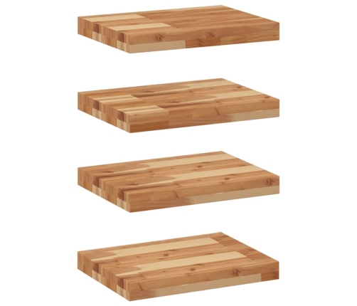 vidaXL Estante flotante 4 uds madera acacia acabado aceite 60x30x4 cm