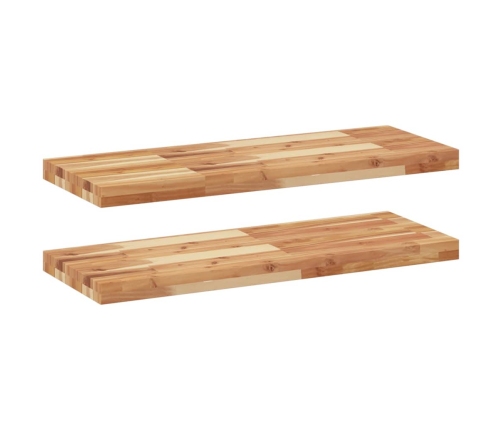 vidaXL Estante flotante 2 uds madera acacia acabado aceite 80x30x4 cm