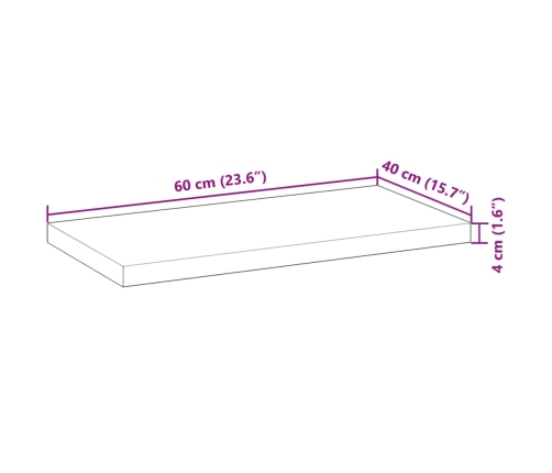 vidaXL Estante flotante madera acacia maciza acabado aceite 60x30x4 cm