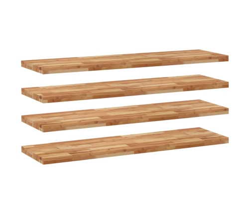 vidaXL Estante flotante 4 uds madera acacia acabado aceite 120x40x4 cm