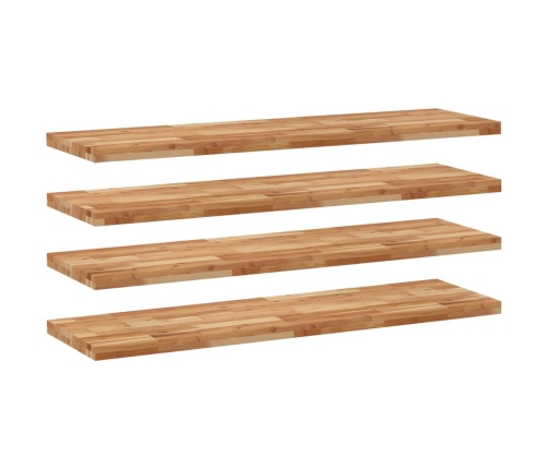 vidaXL Estante flotante 4 uds madera acacia acabado aceite 140x40x4cm