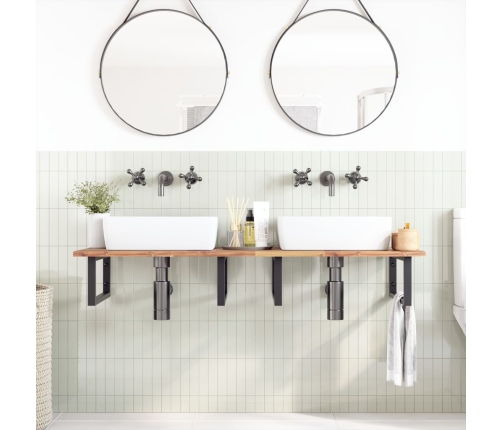 Encimera tocador de baño madera acacia sin tratar 120x50x2 cm