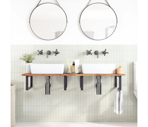 Encimera tocador baño madera acacia acabado aceite 120x50x2 cm