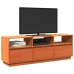 Mueble de TV madera maciza de pino marrón cera 140x37x50 cm