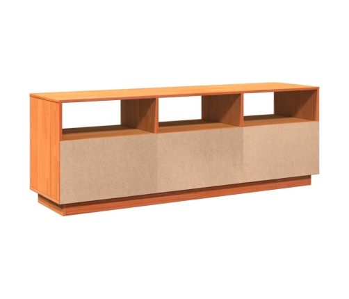 Mueble de TV madera maciza de pino marrón cera 140x37x50 cm