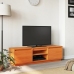 Mueble de TV madera maciza de pino marrón cera 140x35x40 cm