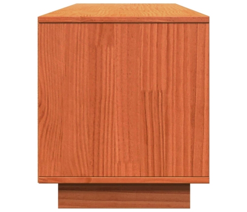 Mueble de TV madera maciza de pino marrón cera 140x35x40 cm