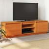 Mueble de TV madera maciza de pino marrón cera 140x35x40 cm