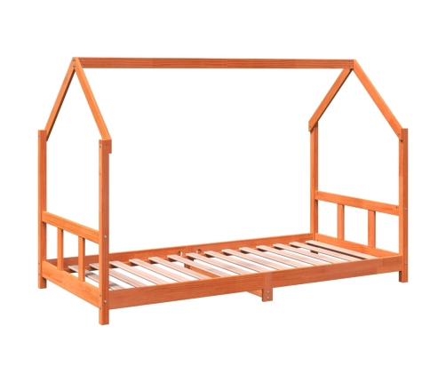 Estructura de cama infantil madera de pino marrón cera 90x190cm