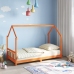 Estructura de cama infantil madera de pino marrón cera 90x190cm