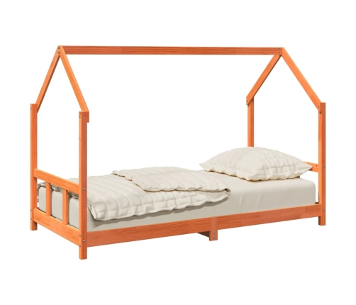 Estructura de cama infantil madera de pino marrón cera 90x190cm