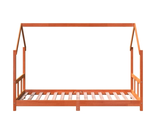 Estructura de cama infantil madera de pino marrón cera 90x190cm