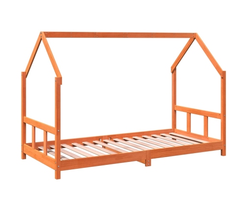 Estructura de cama infantil madera de pino marrón cera 90x190cm