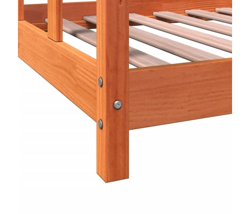 Estructura de cama infantil madera de pino marrón cera 90x190cm