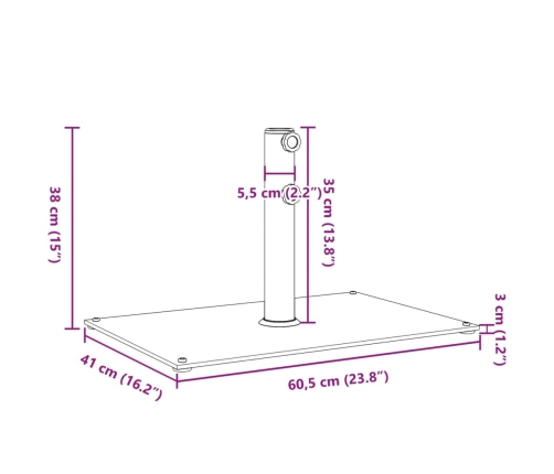 Base de sombrilla redonda para palos de Ø32/38/48 mm 15 kg