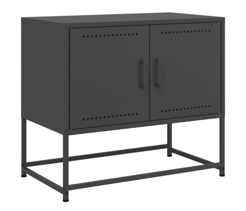 Mueble para TV de acero negro 68,5x39x60,5 cm