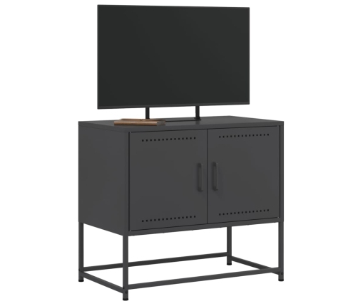 Mueble para TV de acero negro 68,5x39x60,5 cm