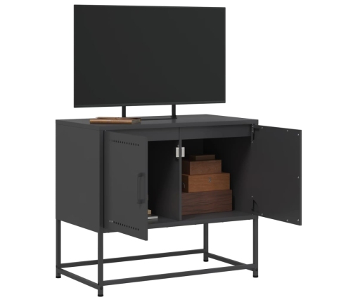 Mueble para TV de acero negro 68,5x39x60,5 cm