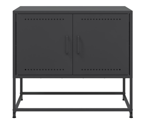 Mueble para TV de acero negro 68,5x39x60,5 cm