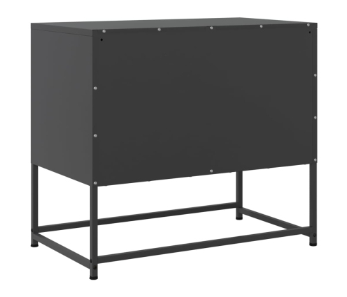 Mueble para TV de acero negro 68,5x39x60,5 cm