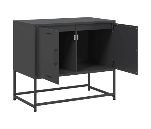 Mueble para TV de acero negro 68,5x39x60,5 cm