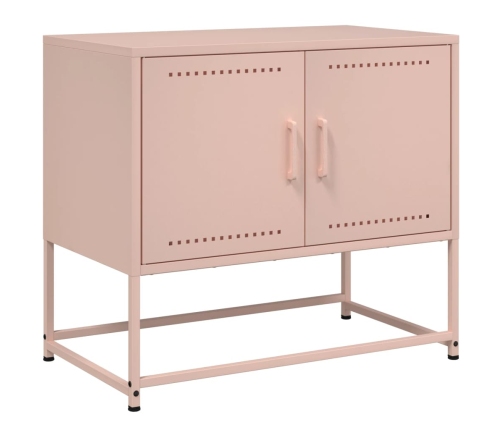 Mueble para TV de acero rosa 68,5x39x60,5 cm