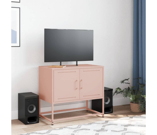 Mueble para TV de acero rosa 68,5x39x60,5 cm