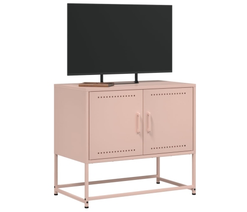 Mueble para TV de acero rosa 68,5x39x60,5 cm