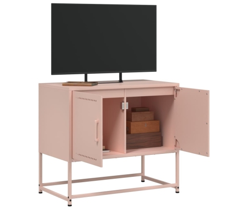 Mueble para TV de acero rosa 68,5x39x60,5 cm