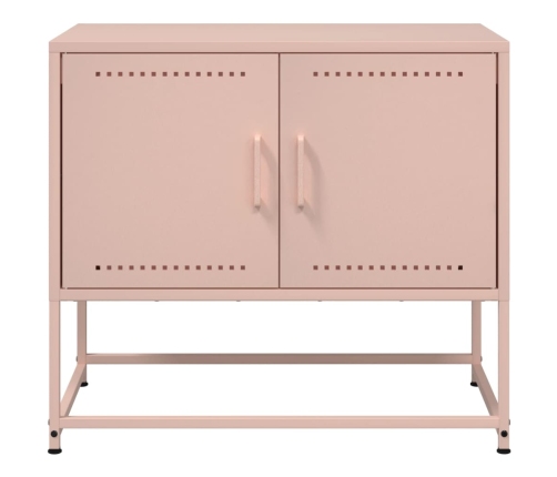 Mueble para TV de acero rosa 68,5x39x60,5 cm