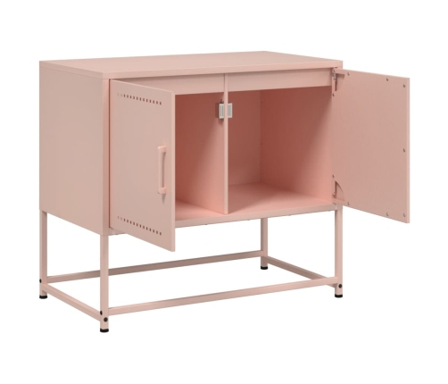 Mueble para TV de acero rosa 68,5x39x60,5 cm