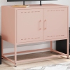 Mueble para TV de acero rosa 68,5x39x60,5 cm