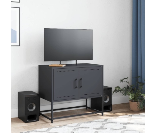 Mueble para TV de acero gris antracita 68,5x39x60,5 cm