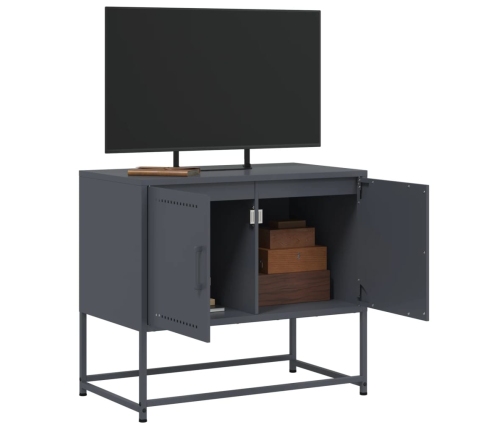 Mueble para TV de acero gris antracita 68,5x39x60,5 cm