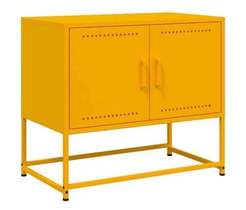 Mueble para TV de acero amarillo mostaza 68,5x39x60,5 cm