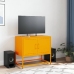 Mueble para TV de acero amarillo mostaza 68,5x39x60,5 cm