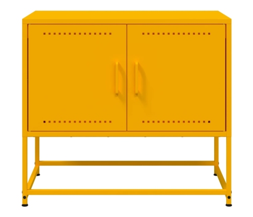 Mueble para TV de acero amarillo mostaza 68,5x39x60,5 cm