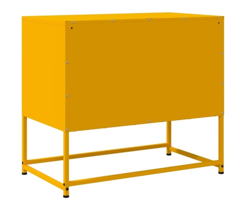 Mueble para TV de acero amarillo mostaza 68,5x39x60,5 cm