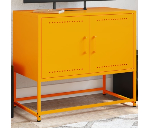 Mueble para TV de acero amarillo mostaza 68,5x39x60,5 cm