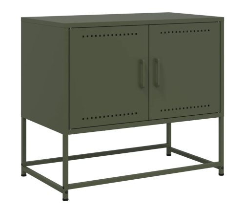 Mueble para TV de acero verde oliva 68,5x39x60,5 cm