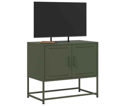 Mueble para TV de acero verde oliva 68,5x39x60,5 cm