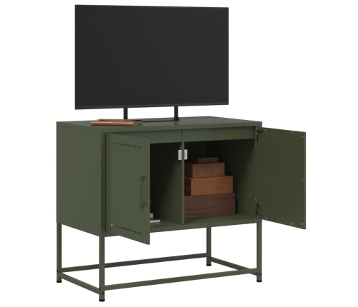 Mueble para TV de acero verde oliva 68,5x39x60,5 cm