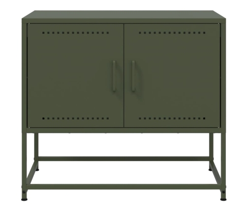 Mueble para TV de acero verde oliva 68,5x39x60,5 cm