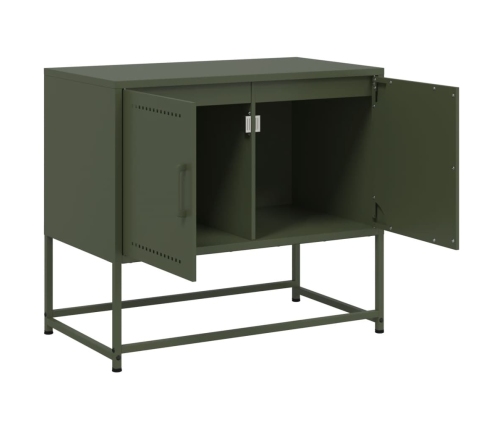 Mueble para TV de acero verde oliva 68,5x39x60,5 cm