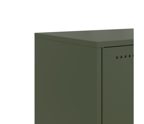 Mueble para TV de acero verde oliva 68,5x39x60,5 cm