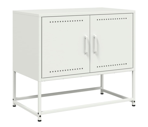 Mueble para TV de acero blanco 68,5x39x60,5 cm