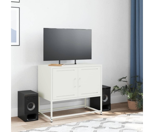 Mueble para TV de acero blanco 68,5x39x60,5 cm