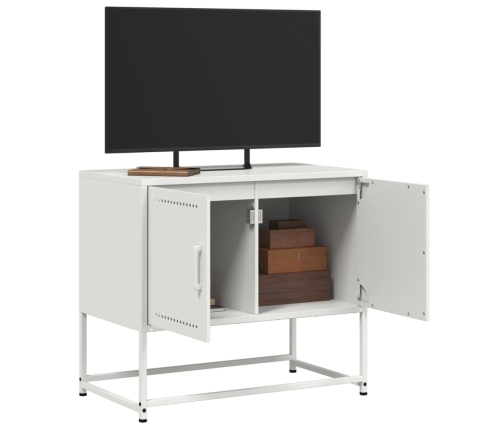 Mueble para TV de acero blanco 68,5x39x60,5 cm