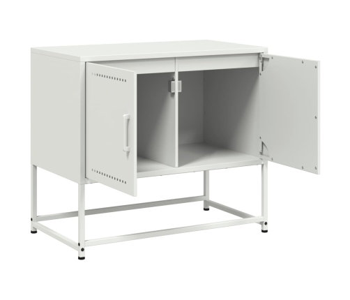 Mueble para TV de acero blanco 68,5x39x60,5 cm